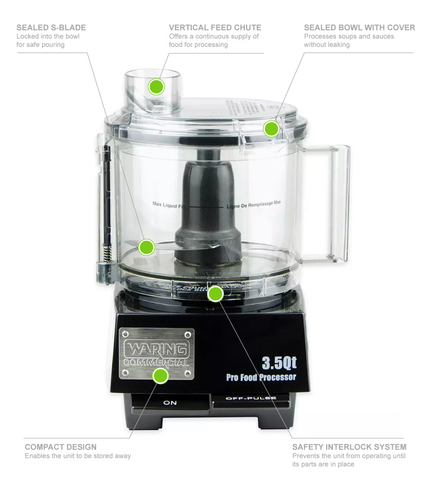 WFP145S 3.5 Qt. Bowl Cutter Mixer with Patented LiquiLock® Seal System