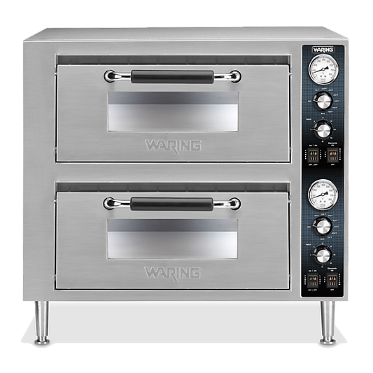 Waring WPO750 Heavy-Duty Double-Deck Pizza Oven, Dual Chamber